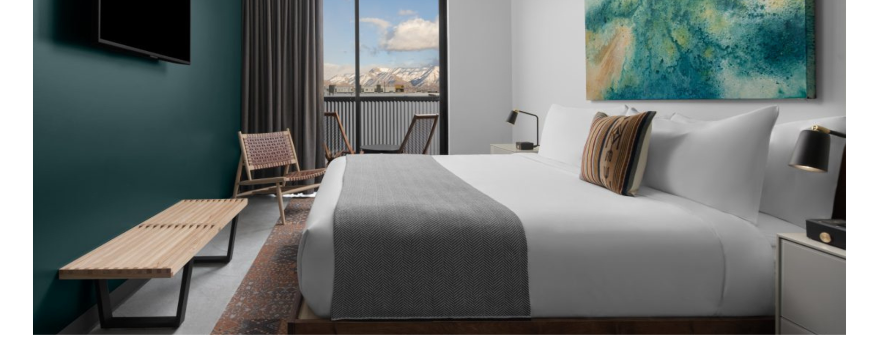 bedroom with natural lighting and warm lighting